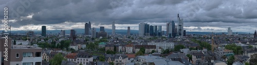 Skyline Frankfurt Südansicht bei Bewölkung Panorama