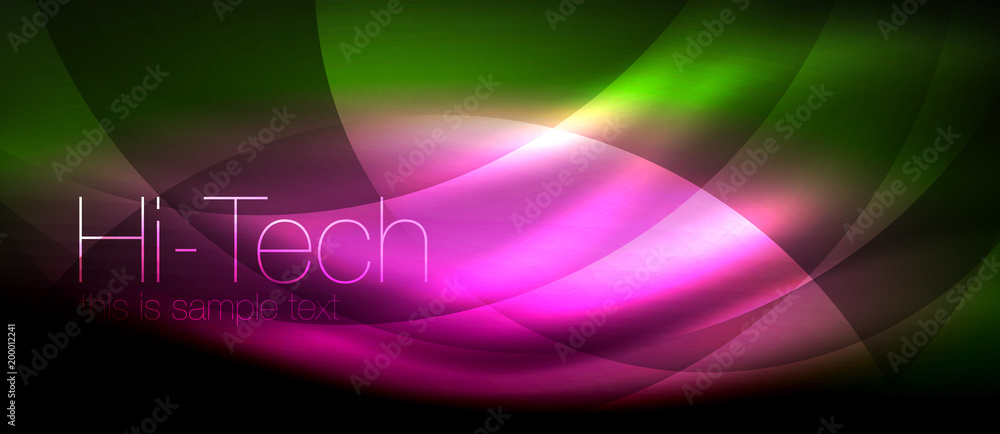 Glossy light effect neon glowing waves, shiny lights Glossy light effect neon glowing waves, shiny lights