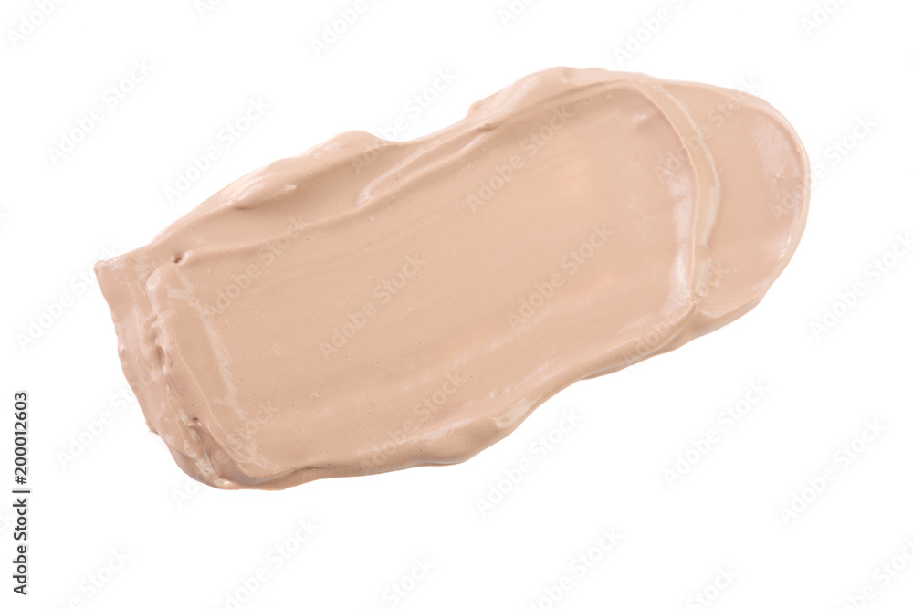 Beige liquid foundation makeup isolated on white background Beige liquid foundation makeup isolated on white background