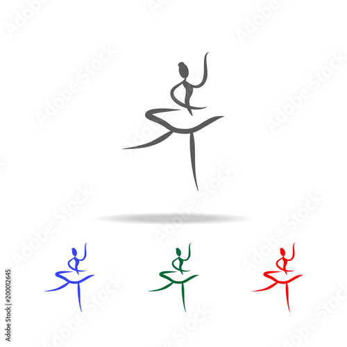 ballerina icon. Elements of dance multi colored icons. Premium quality graphic design icon. Simple icon for websites, web design, mobile app, info graphics