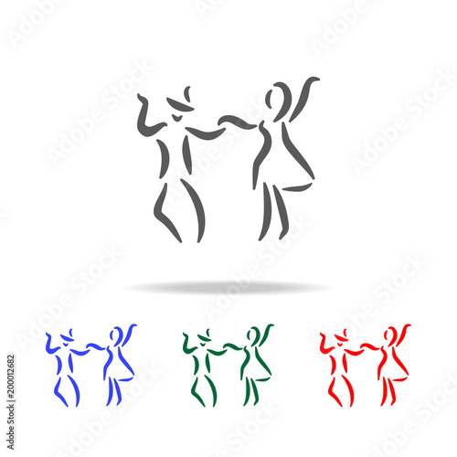 dancing couple icon. Elements of dance multi colored icons. Premium quality graphic design icon. Simple icon for websites  web design  mobile app  info graphics