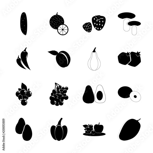 Fruits And Vegetables with coco, calabash and palm nut