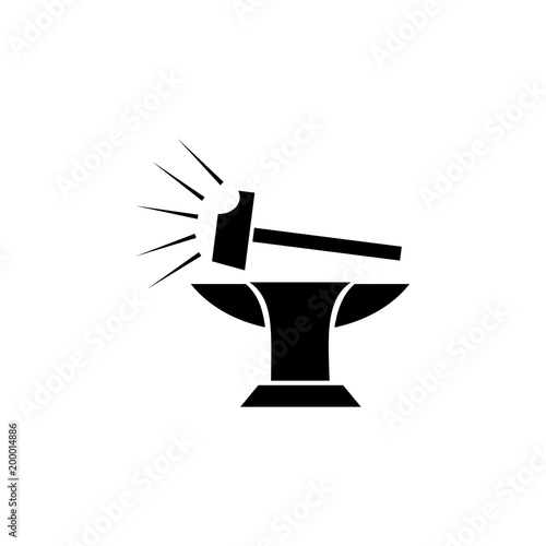 hammer and anvil icon. Element of communism illustration. Premium quality graphic design icon. Signs and symbols collection icon for websites, web design, mobile app