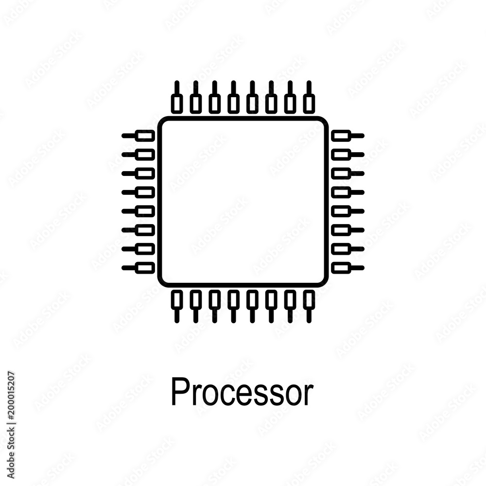 CPU icon. Element of computer part for mobile concept and web apps. Thin line  icon for website design and development, app development. Premium icon