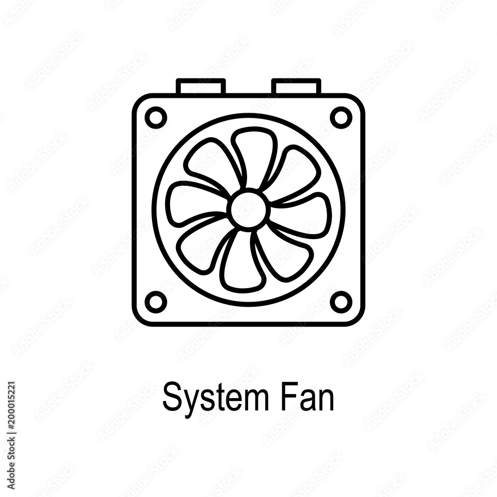 System fan icon. Element of computer part for mobile concept and web apps. Thin line icon for website design and development, app development. Premium icon System fan icon. Element of computer part for mobile concept and web apps. Thin line icon for website design and development, app development. Premium icon