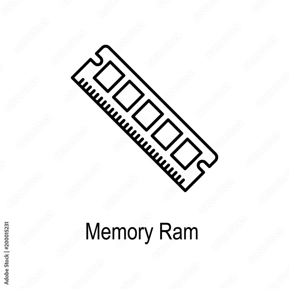 PC memory RAM icon. Element of computer part for mobile concept and web apps. Thin line  icon for website design and development, app development. Premium icon