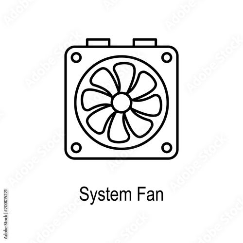 System fan icon. Element of computer part for mobile concept and web apps. Thin line  icon for website design and development, app development. Premium icon