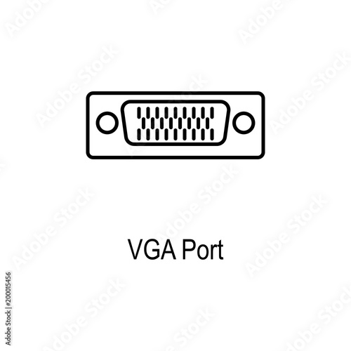 VGA port icon. Element of computer part for mobile concept and web apps. Thin line  icon for website design and development, app development. Premium icon