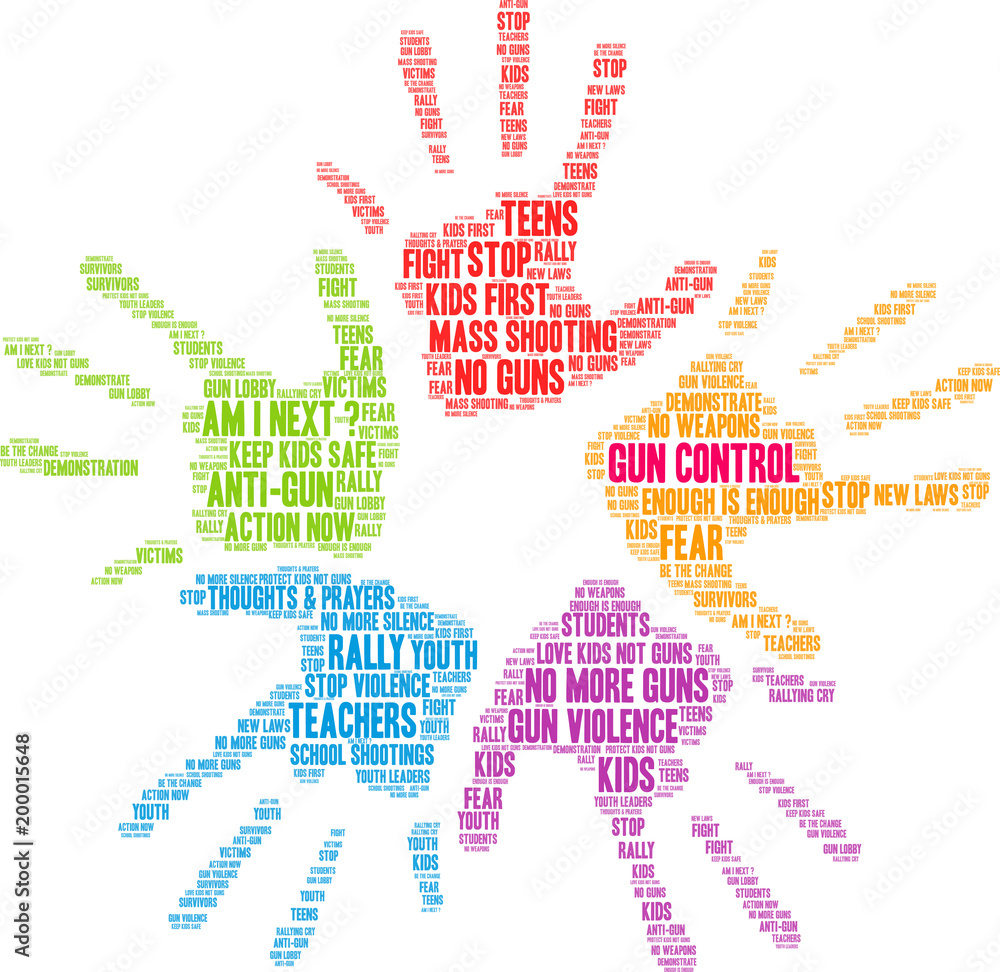 Gun Control Word Cloud on a white background. Gun Control Word Cloud on a white background.