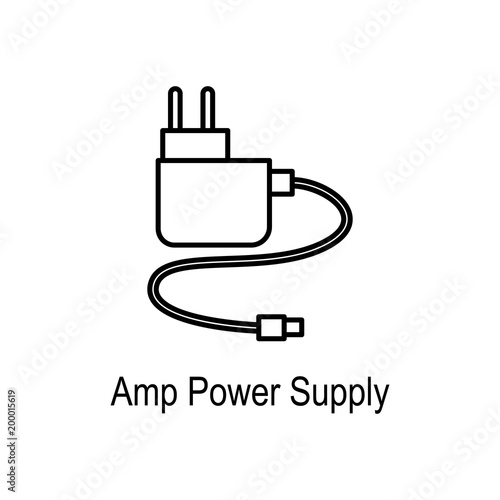 Amp power supply icon. Element of computer part for mobile concept and web apps. Thin line  icon for website design and development, app development. Premium icon