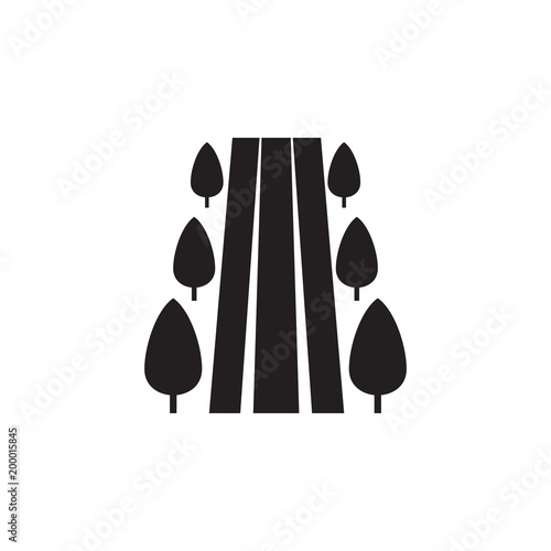 trees along the road icon. Element of landscape illustration. Premium quality graphic design icon. Signs and symbols collection icon for websites, web design, mobile app