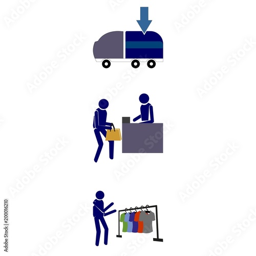 Shopping Tools with delivery van, shopping and carco truck © Orxan