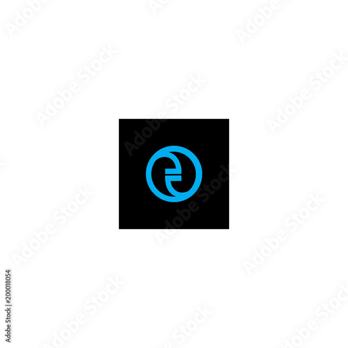 letter e in a circle logo vector