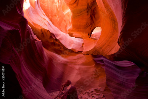 Unforgettable underground labyrinth of colored sand of the Lower Antelope Canyon in Page Arizona strikes imagination the uniqueness of the combination of shape and color