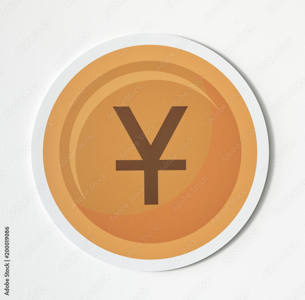 Fototapeta premium Chinese yuan and Japanese yen coin