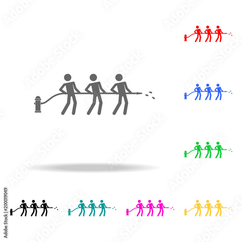 joint fire extinguishing icon. Elements of teamwork multi colored icons. Premium quality graphic design icon. Simple icon for websites, web design, mobile app, info graphics