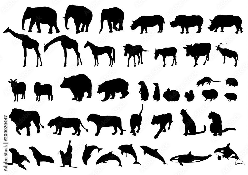 動物シルエット素材 Animal Silhouettes Stock Vector Adobe Stock 動物シルエット素材 Animal Silhouettes Stock Vector Adobe Stock