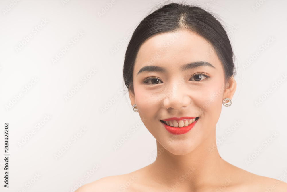 Beautiful Young asian Woman face portrait, Isolated on white background Beautiful Young asian Woman face portrait, Isolated on white background