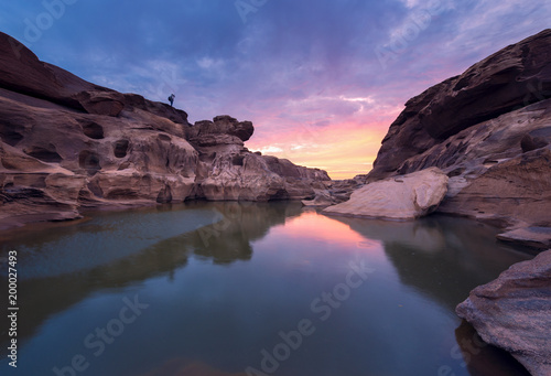 Sam Pan Bok is call the “Canyon of Thailand” located in Ubon Ratchathani, Thailand.