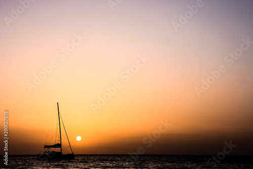  Sail Boat Silhouette  at Sunset
