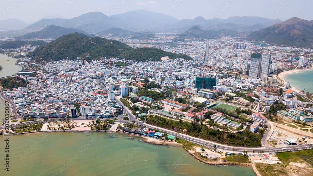 Aerial view above Nha Trang city- Central Vietnam