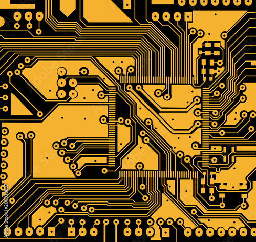 High tech electronic circuit board vector background