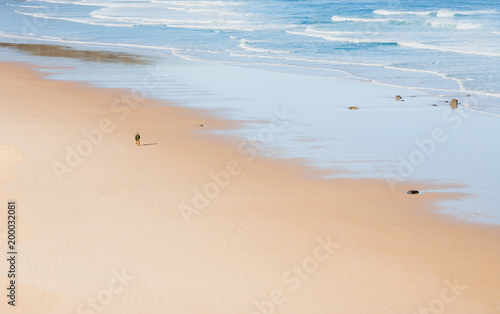 walking along the beach