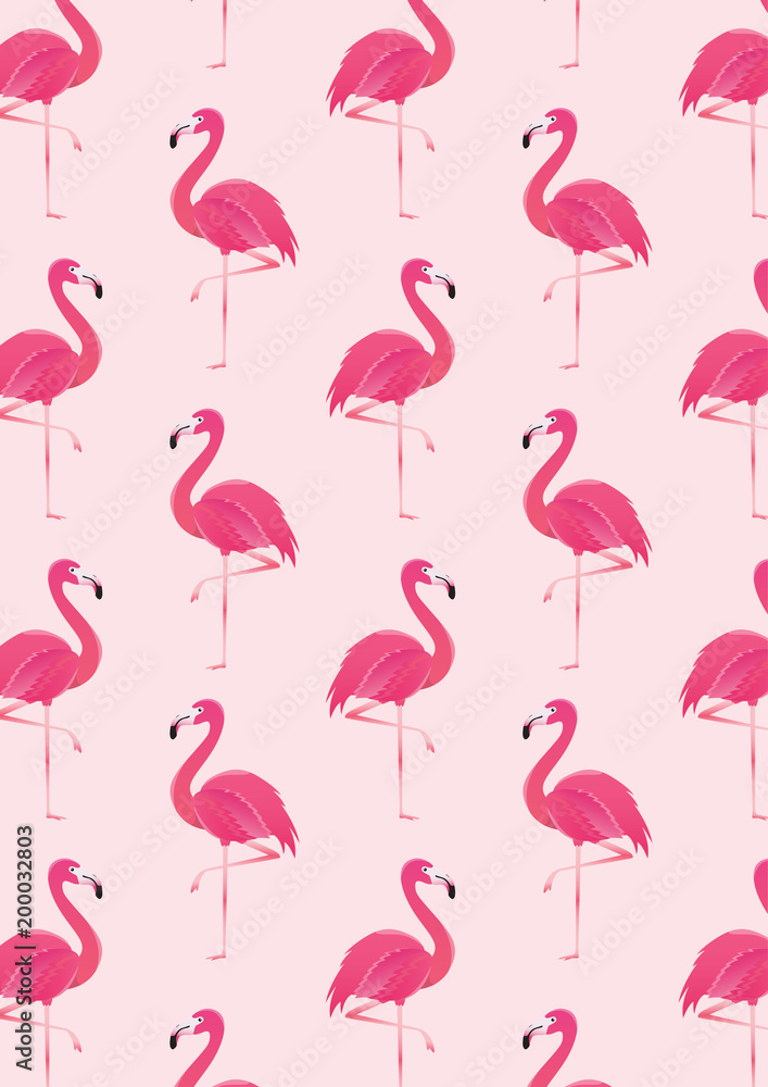 Obraz premium seamless flamingo pattern vector illustration