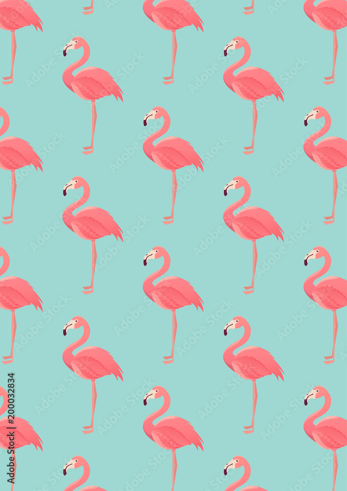Fototapeta premium seamless flamingo pattern vector illustration