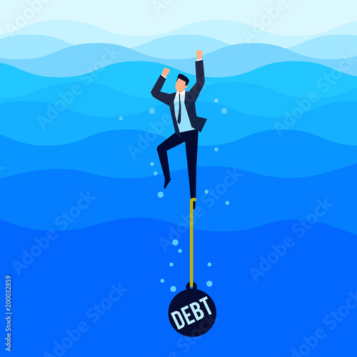 Debtor. Debt concept.