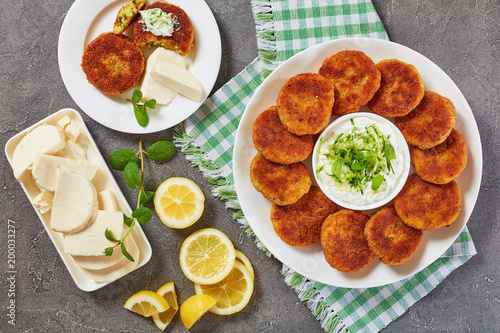 Wallpaper Mural crispy rice cutlets on white plate Torontodigital.ca