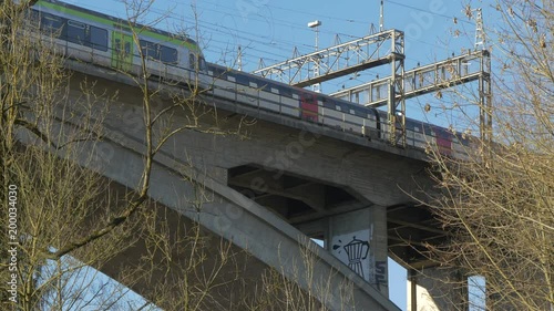 Trains on the Railway viaduct (Lorraineviadukt) photo