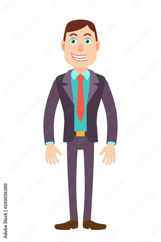 Full length portrait of Cartoon Businessman Character Full length portrait of Cartoon Businessman Character