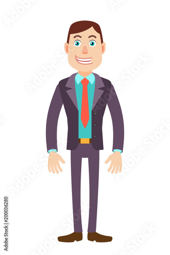 Full length portrait of Cartoon Businessman Character