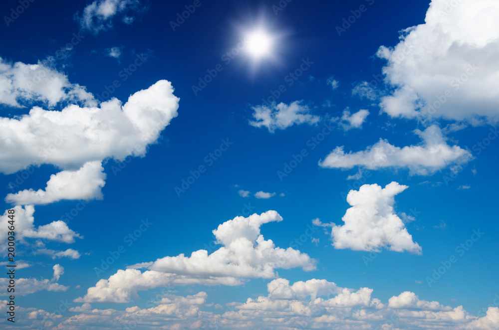 Fototapeta premium blue sky background with white clouds