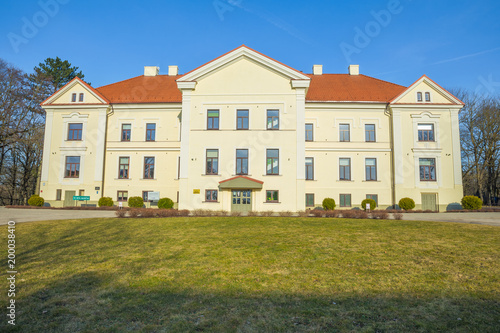 Old city center and house at Saldus, Latvia. photo