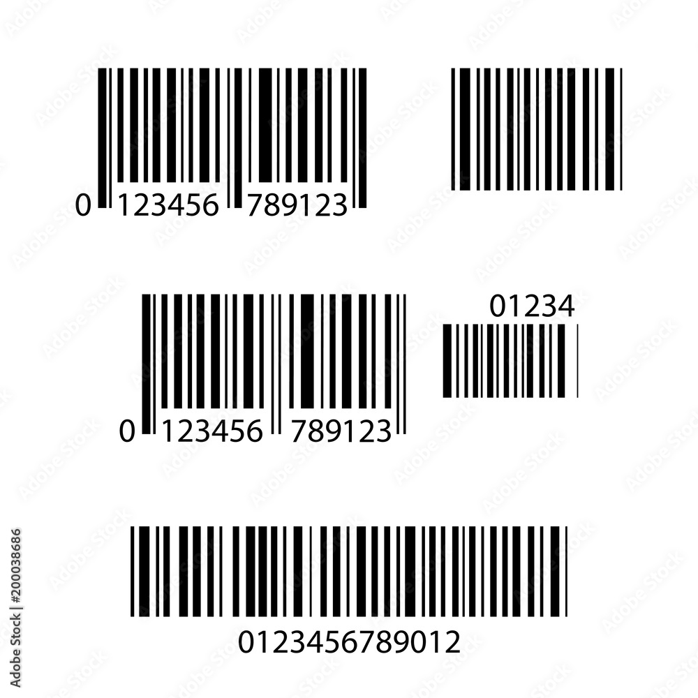 Set of Barcode icons,isolated on white background Set of Barcode icons,isolated on white background