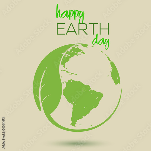 Happy Earth day concept. Vector illustration.