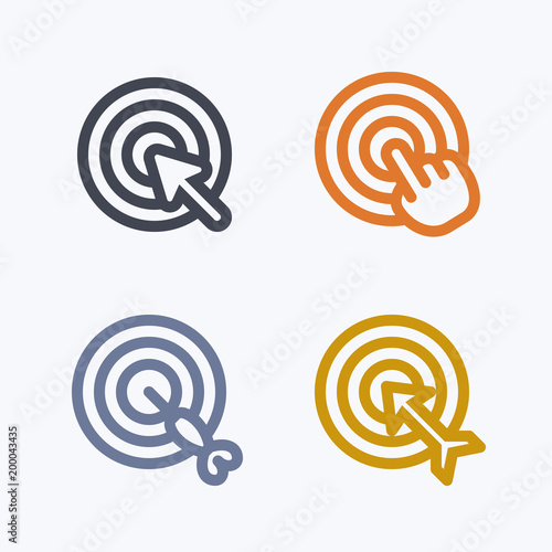 Targets & Pointers - Outline Icons. A set of 4 professional, pixel-perfect icons.