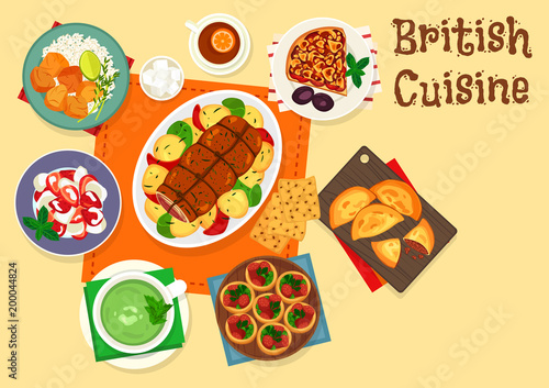 British cuisine traditional meat dishes icon
