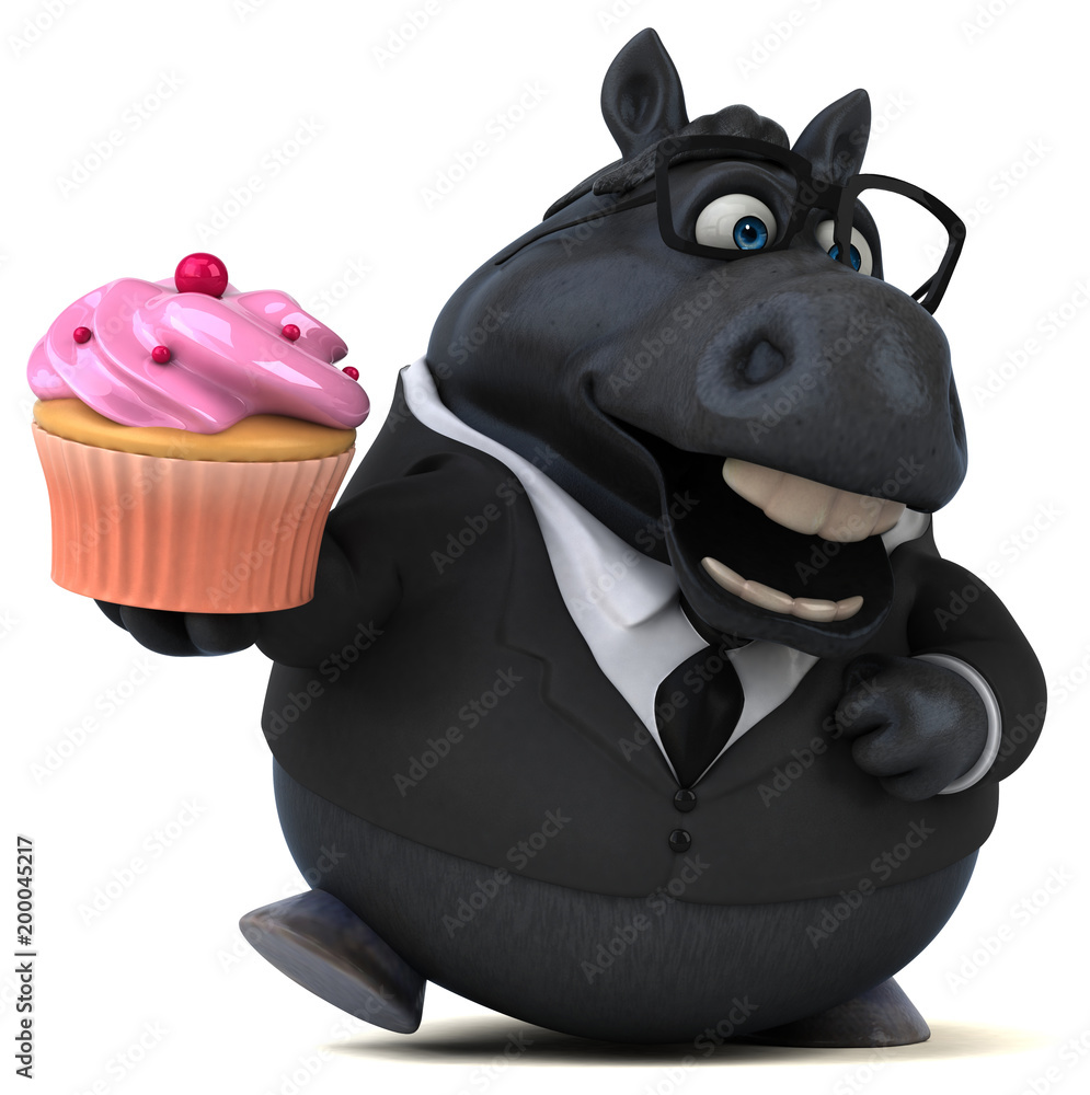 Naklejka premium Fun horse - 3D Illustration