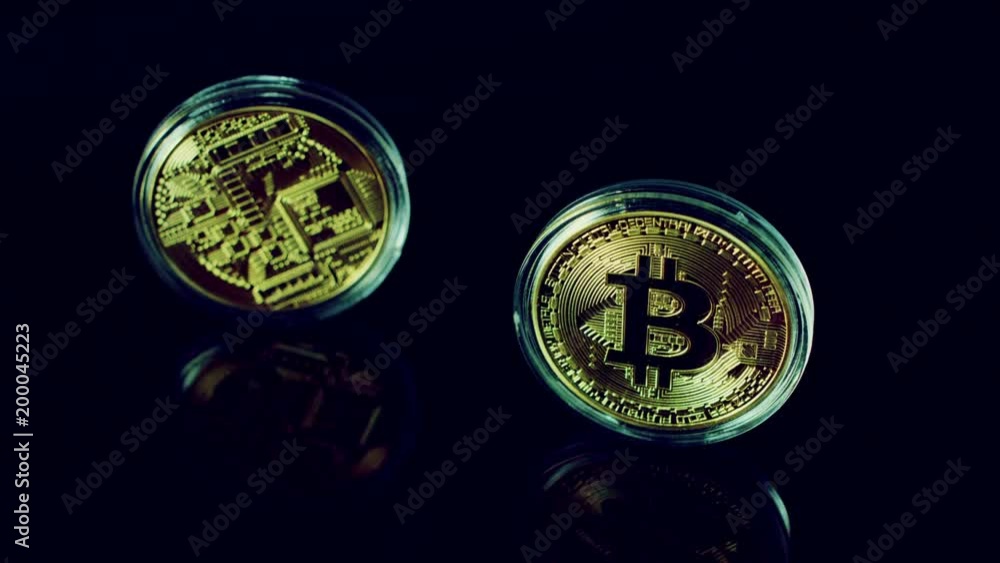 4k Close-up of Bitcoin on Black Background, Cryptocurrency 4k Close-up of Bitcoin on Black Background, Cryptocurrency