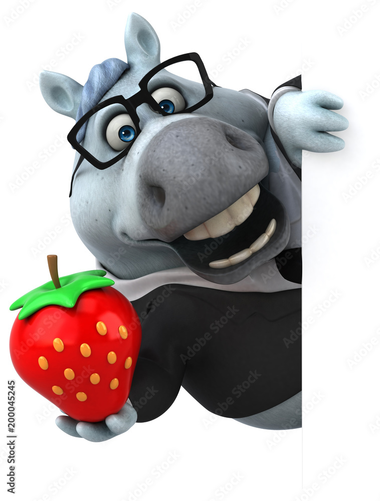 Naklejka premium Fun horse - 3D Illustration