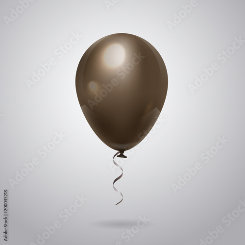 Balloon For Celebration Decoration On Grey Background Flat Vector Illustration