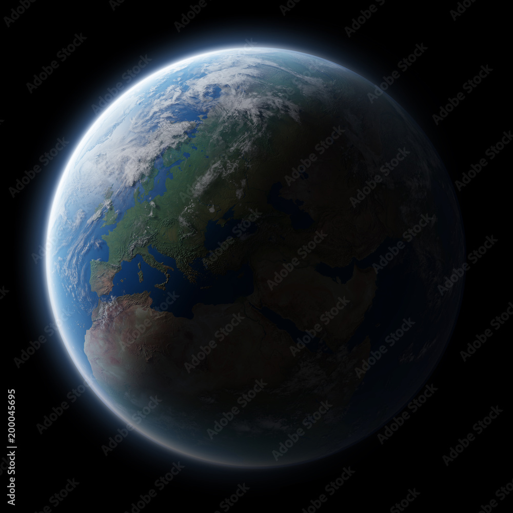 View of blue planet Earth in space 3D rendering elements of this image furnished by NASA View of blue planet Earth in space 3D rendering elements of this image furnished by NASA