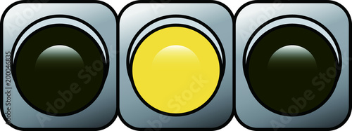 Square traffic light,yellow