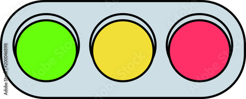 Flat round traffic light