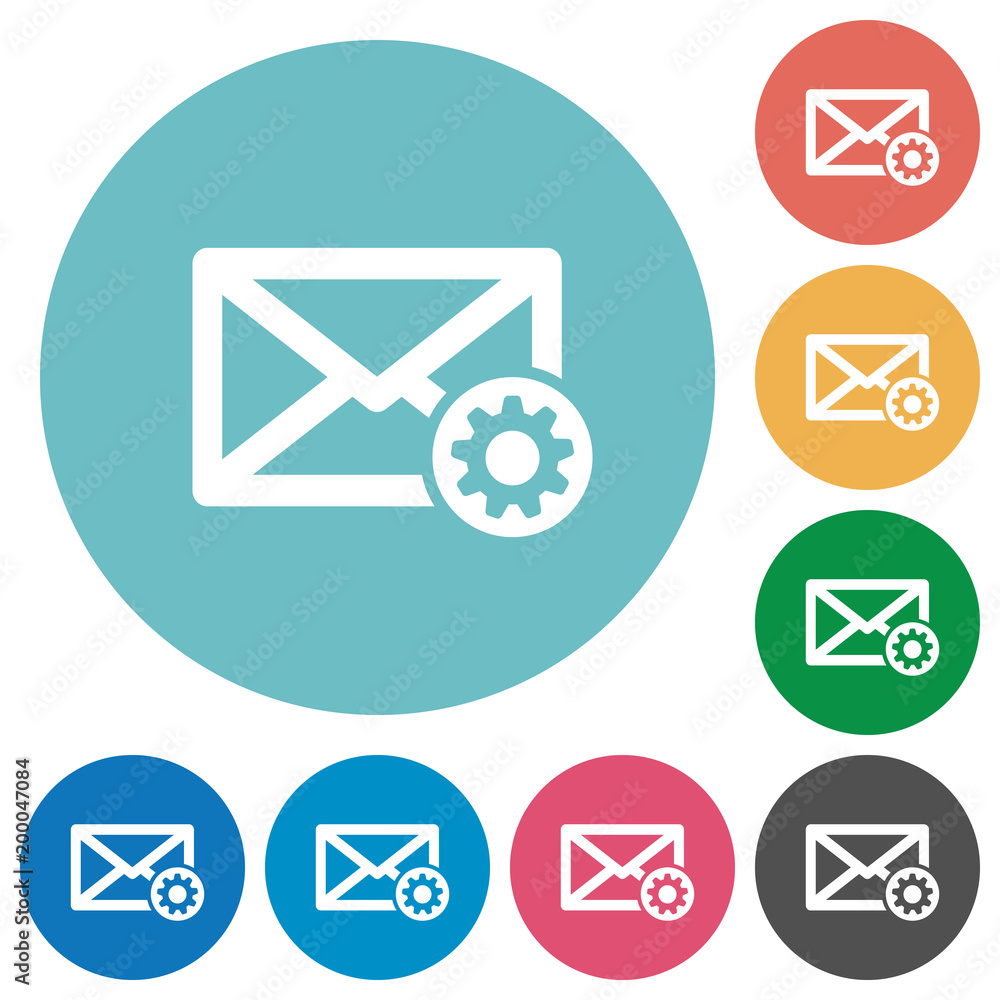 Mail settings flat round icons Mail settings flat round icons