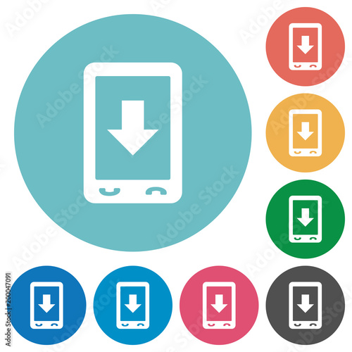 Mobile scroll down flat round icons