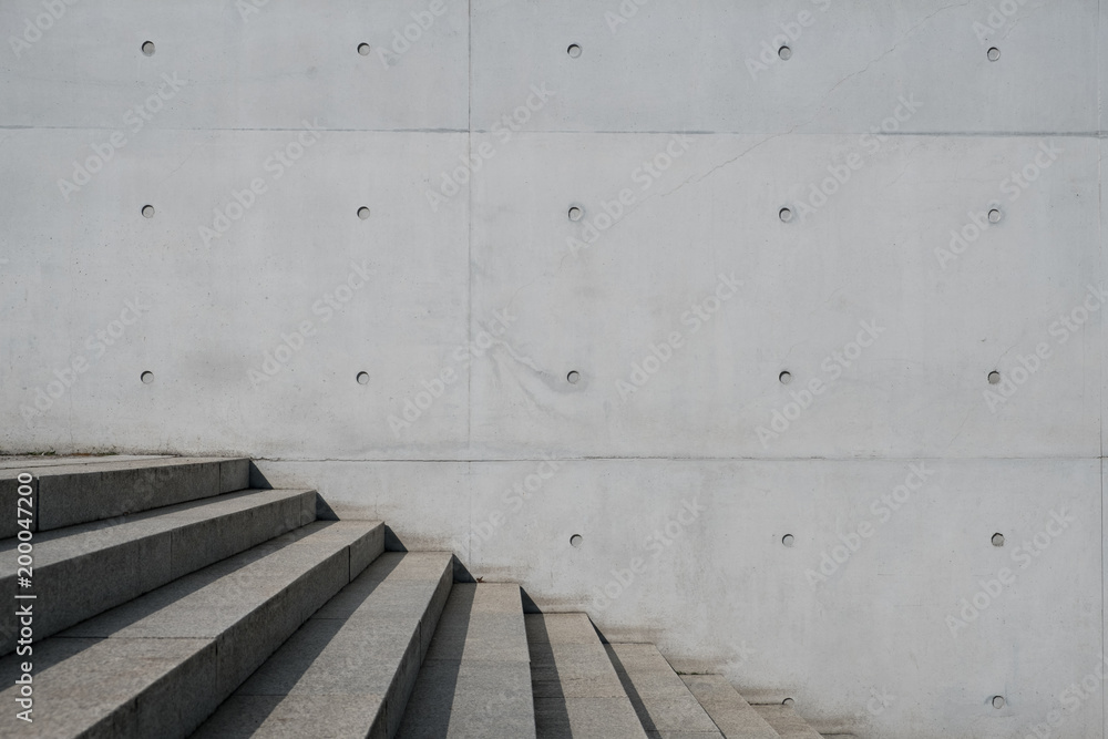 Fototapeta schody zewnętrzne i betonowe tło - schody, budynek z zewnątrz